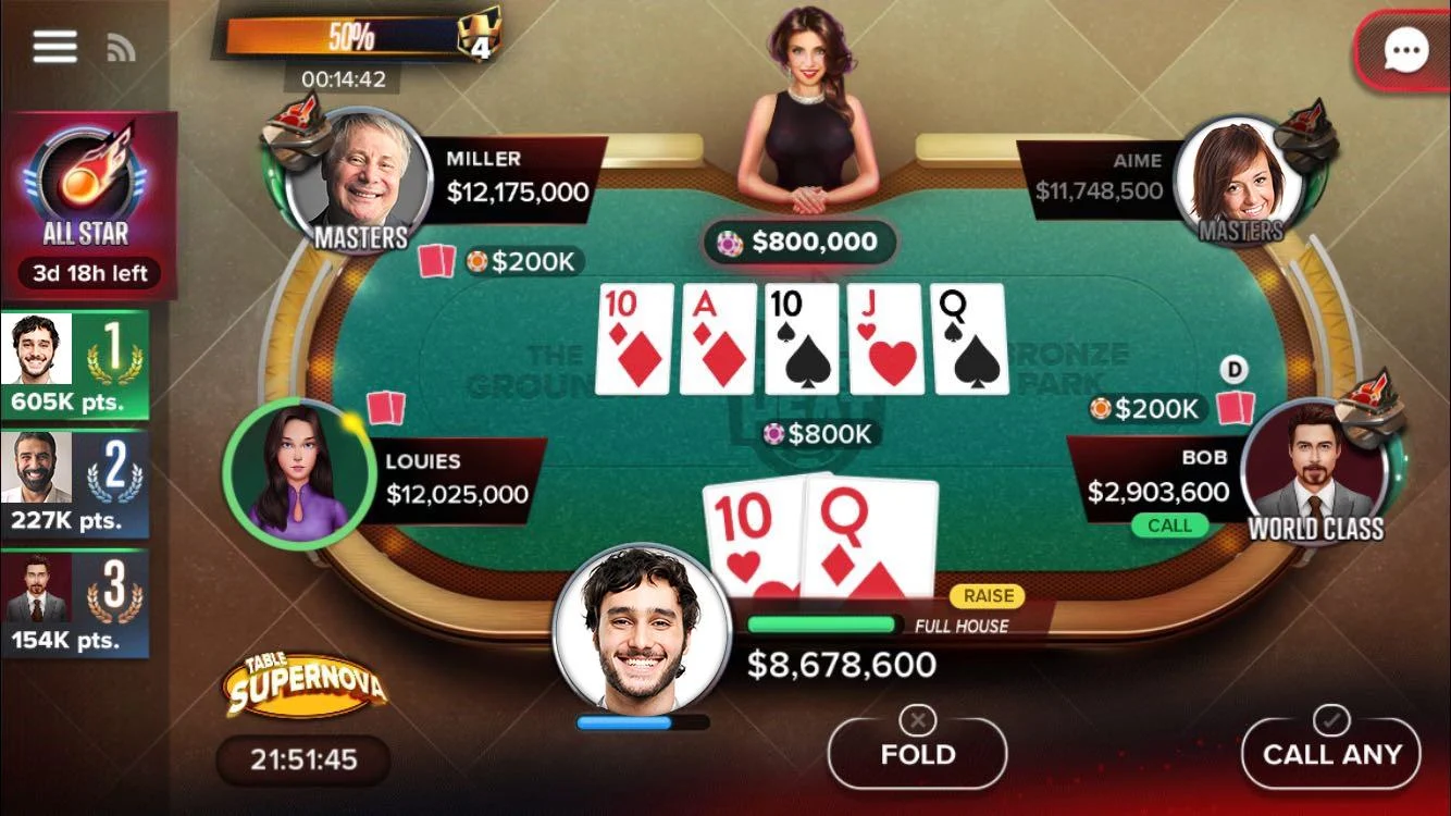 WSOPポーカー対戦画面